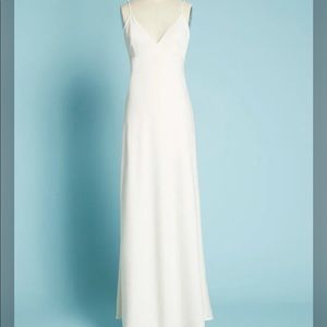 Satin Ivory ModCloth Wedding Dress Sz 10